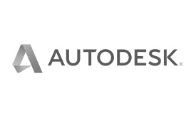 The Autodesk logo features a stylized geometric A next to the word AUTODESK in bold, uppercase letters—a modern look perfect for inspiring custom Wordpress website designs. The design is shown in grayscale.