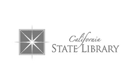 Logo of the California State Library, featuring a gray compass rose symbol to the left and the words California State Library in stylized font to the right—ideal inspiration for custom WordPress website designs.