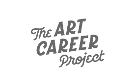 Gray text on a white background reads The Art Career Project in a bold, playful font, arranged diagonally across the center—perfect inspiration for custom Wordpress website designs.