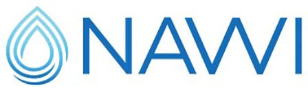 Blue text “NAWI” next to a blue water droplet logo outlined with concentric lines on a white background.